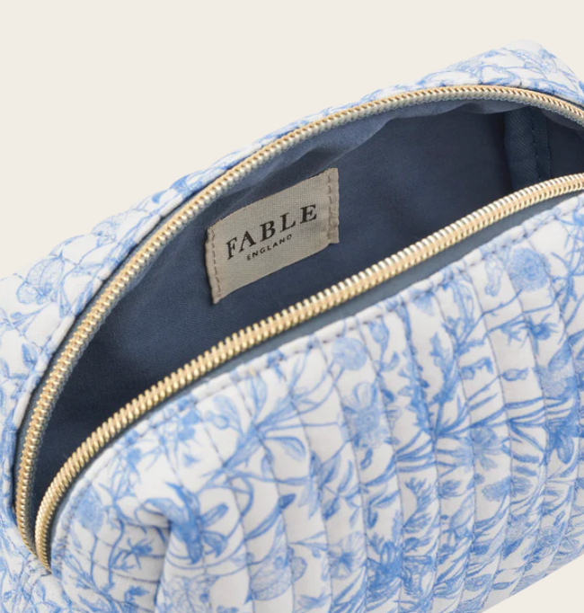 Fable England Bunny Blues Small Quilted Project & Make up Bag