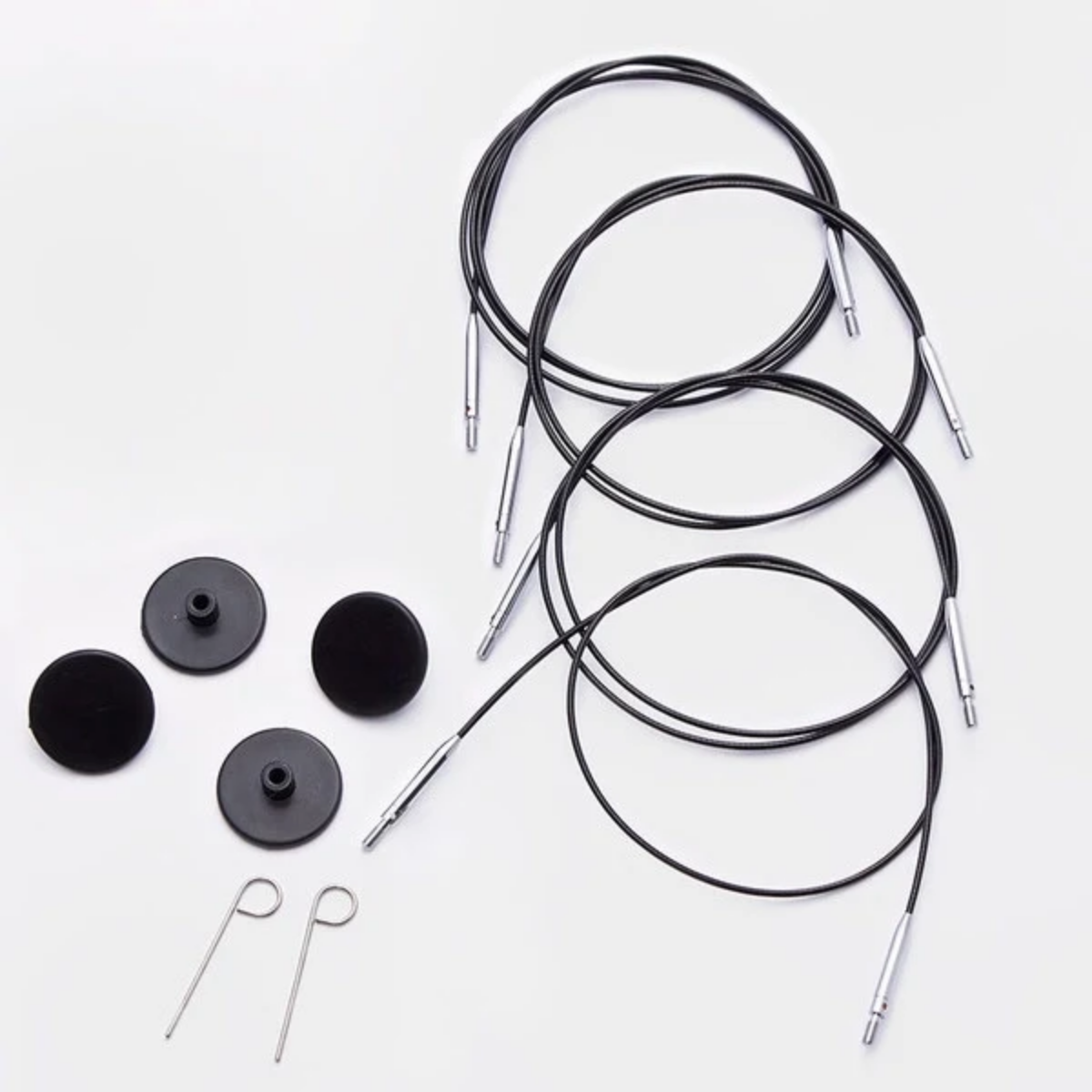 KnitPro Fixed Interchangeable Cables Black Nylon