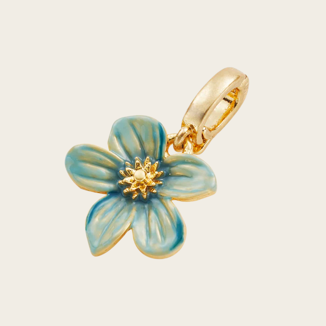 Fable England Enamel Forget Me Not Charm/Stitch Marker