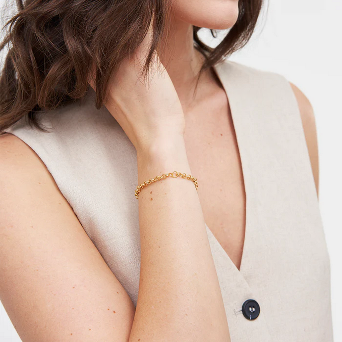 Fable England Gold Charm Chain Bracelet