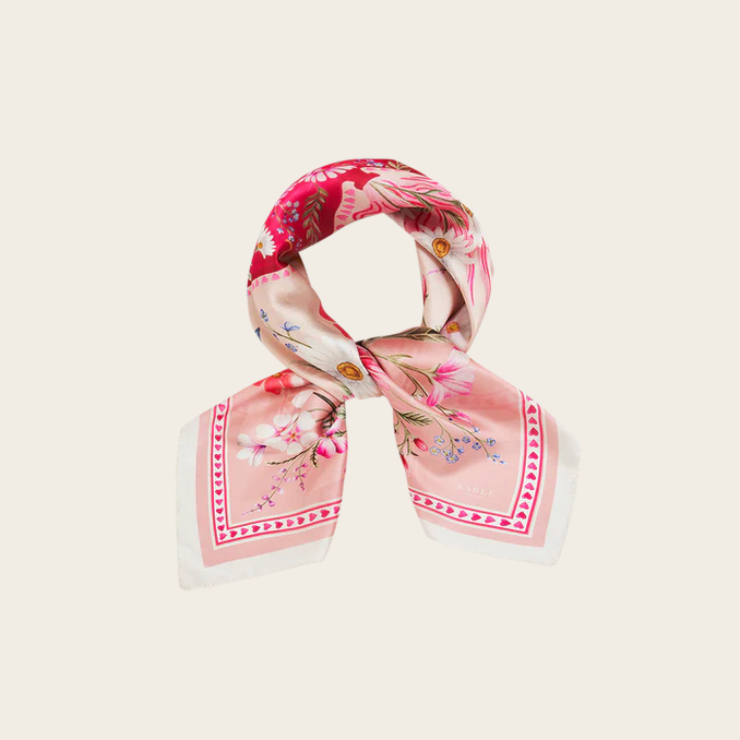 Fable England Pink Penelope Square Scarf