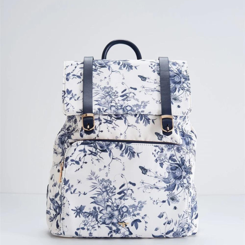 Fable Martha Large Backpack - Blooming Toile Blue