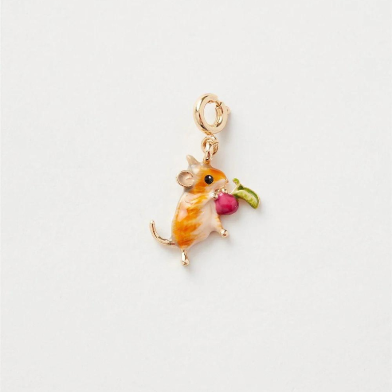 Fable Enamel Vole Charm/Stitch Marker