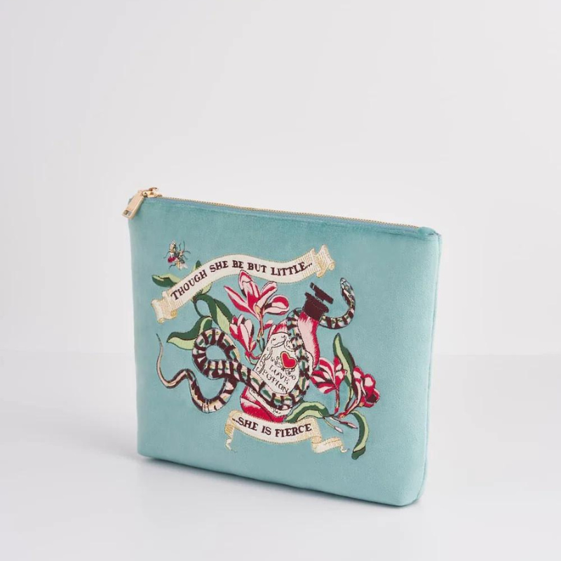Fable Midsummer Dream Love Potion Embroidered Teal Velvet Pouch